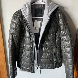 Mauritius Robin Puff Leather Jacket W/Hood